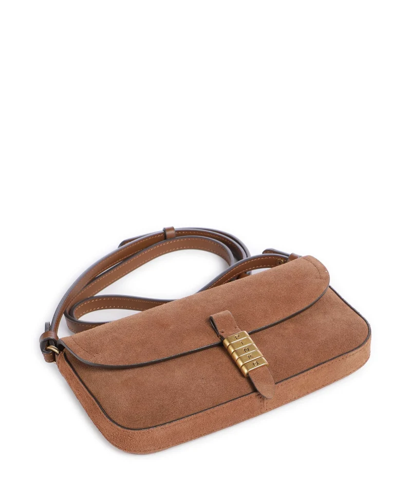 Pinko Saddle Flat Umhängetasche marrone/leone/antique gold