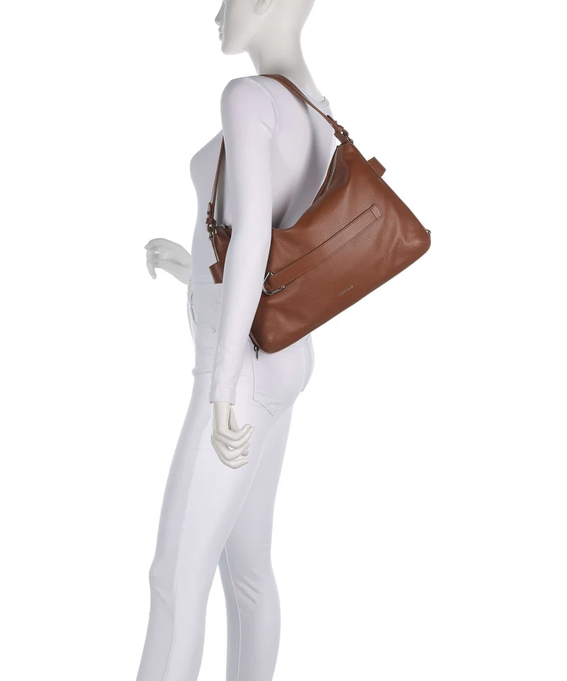 Coccinelle Gretel Ribbon Beuteltasche cognac