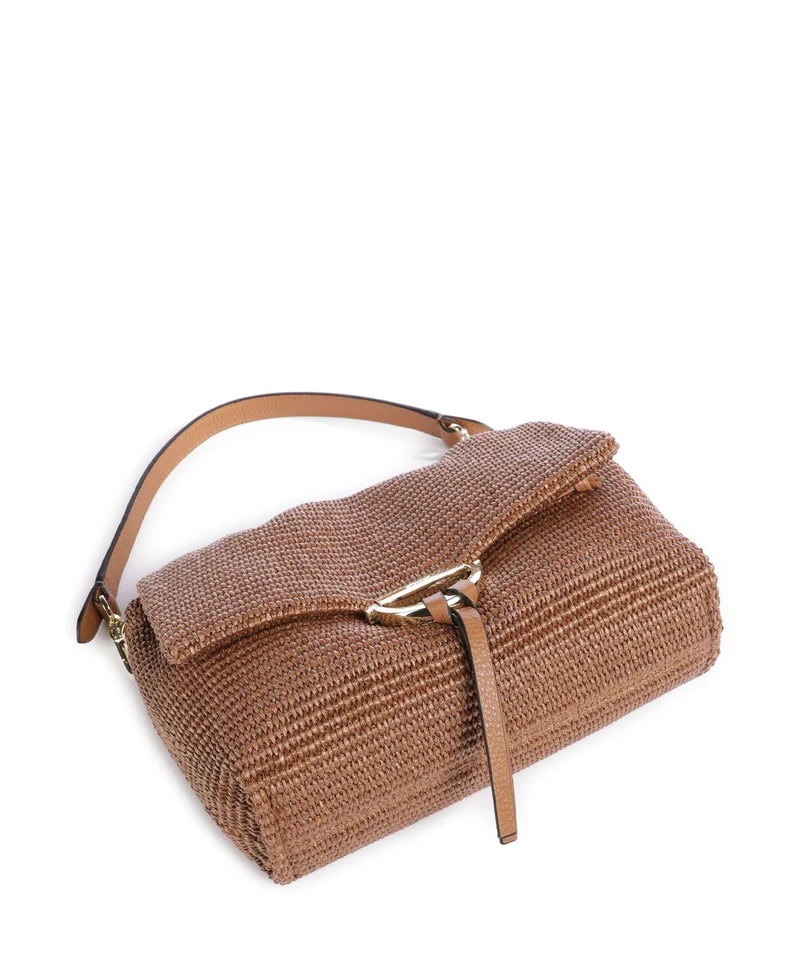 Abro Raffia Classica Temi Medium Schultertasche caramel/cognac