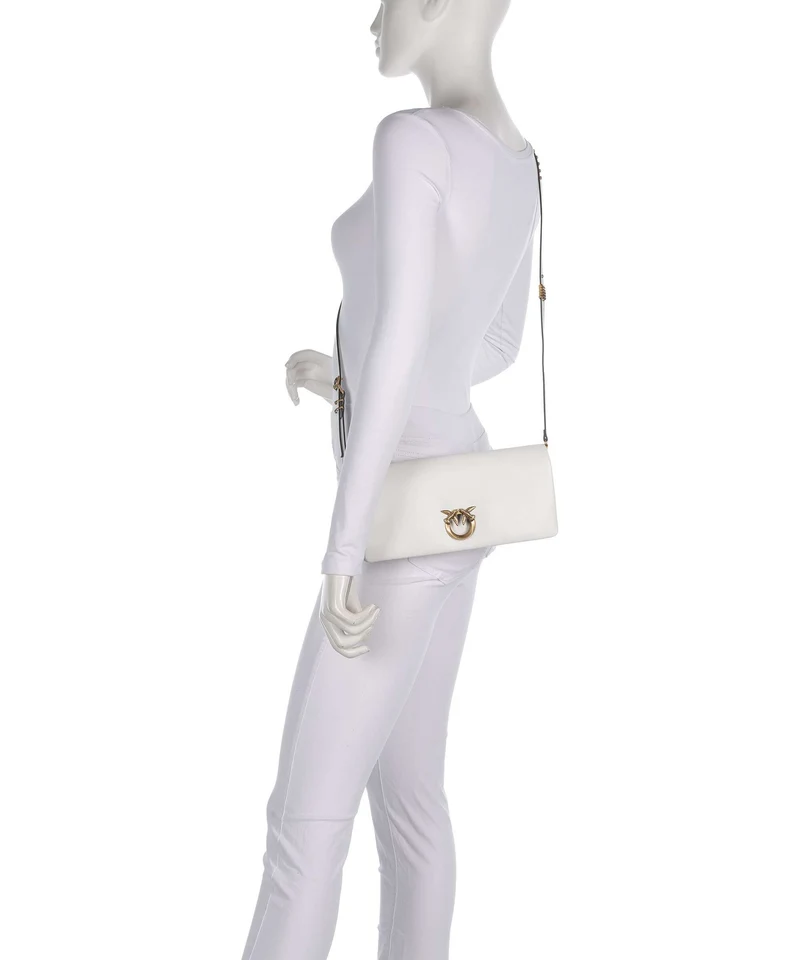 Pinko Click Soft Classic Umhängetasche bianco nembo/antique gold