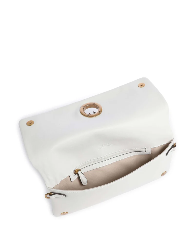 Pinko Click Soft Classic Umhängetasche bianco nembo/antique gold
