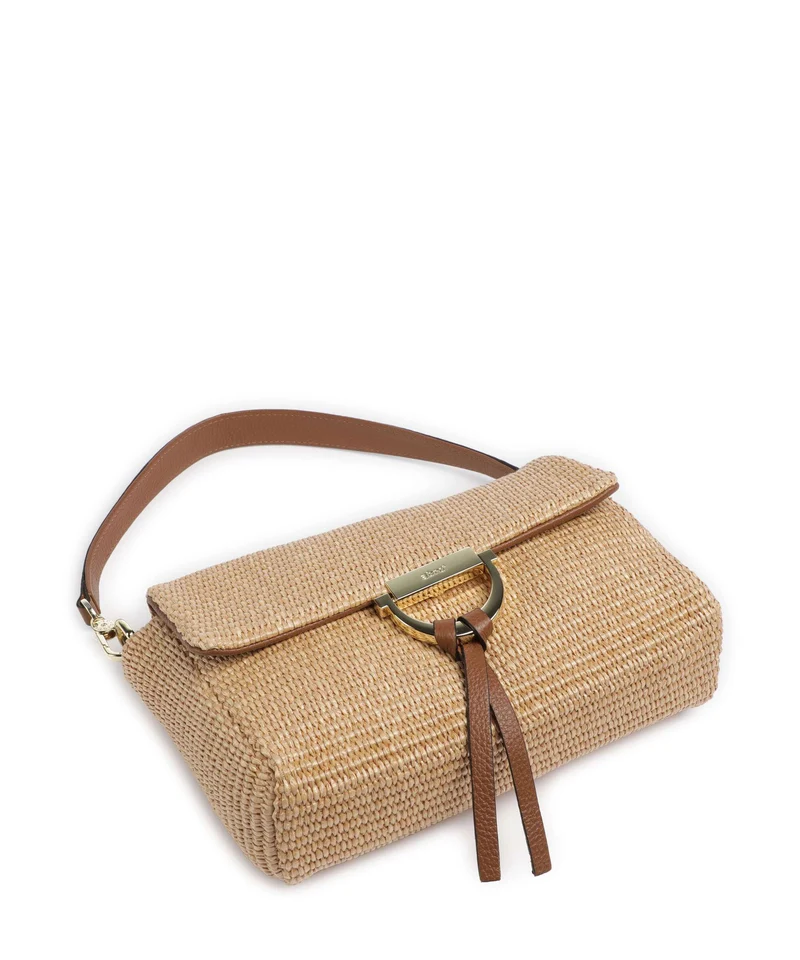 Abro Raffia Classica Temi Schultertasche natural