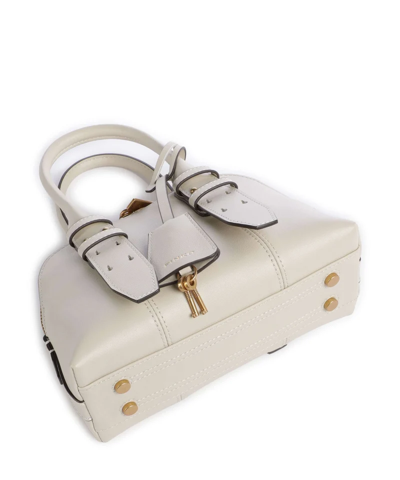 Pinko Bowling Mini Handtasche bianco seta/antique gold