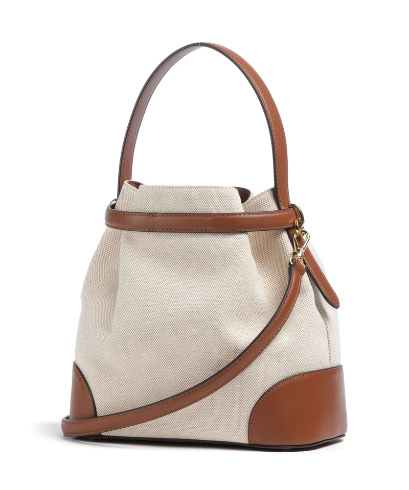 Lauren Ralph Lauren Blaike Medium Bucket Handtasche natural/buff canvas/lauren tan