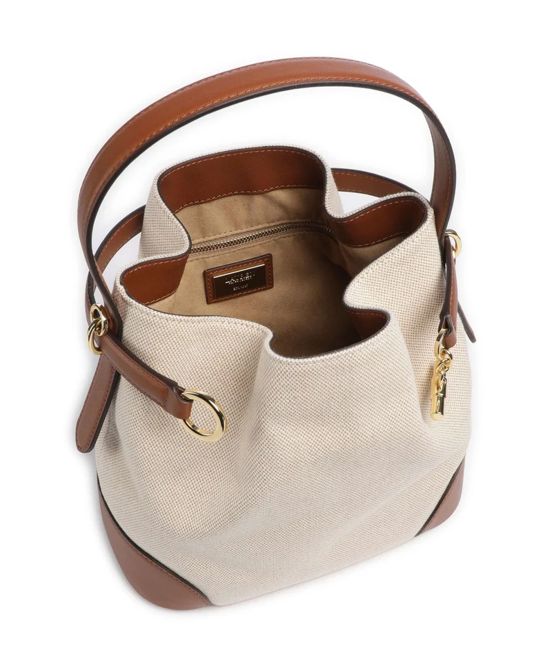 Lauren Ralph Lauren Blaike Medium Bucket Handtasche natural/buff canvas/lauren tan