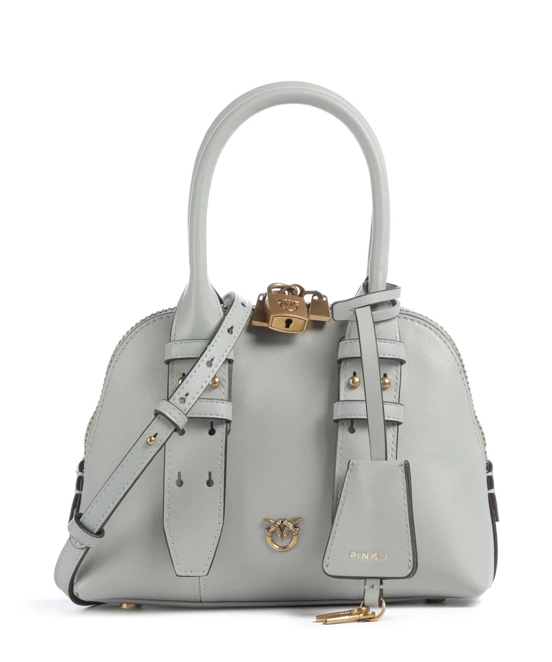 Pinko Bowling Mini Handtasche grigio perla/antique gold