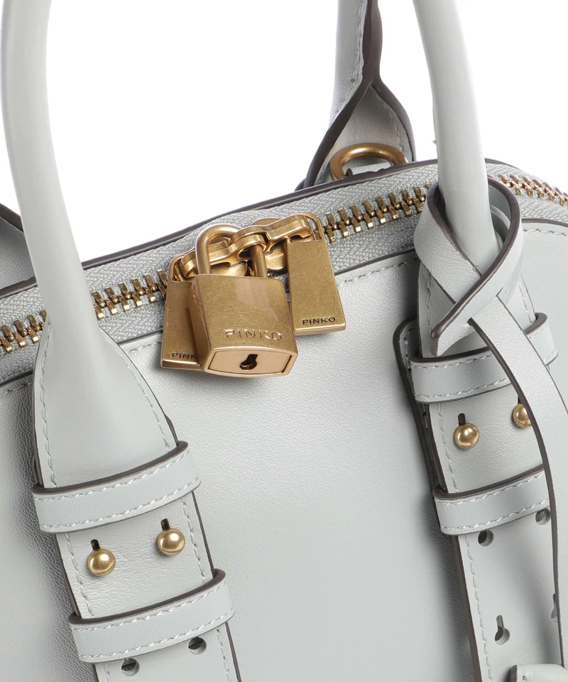 Pinko Bowling Mini Handtasche grigio perla/antique gold
