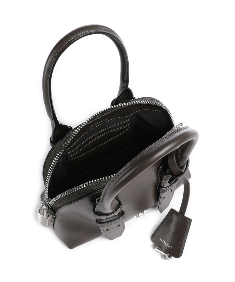 Pinko Bowling Mini Handtasche verde fango/matt silver