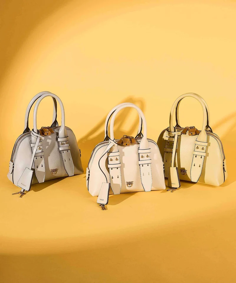 Pinko Bowling Mini Handtasche giallo vaniglia/antique gold