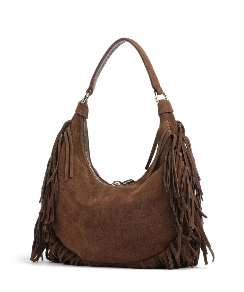 Abro Suede Nana Small Beuteltasche wood