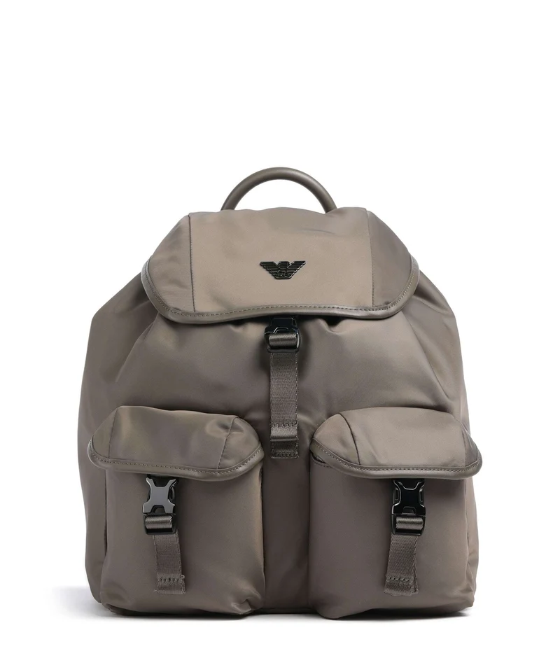 Emporio Armani Recycled Nylon Rucksack major brown