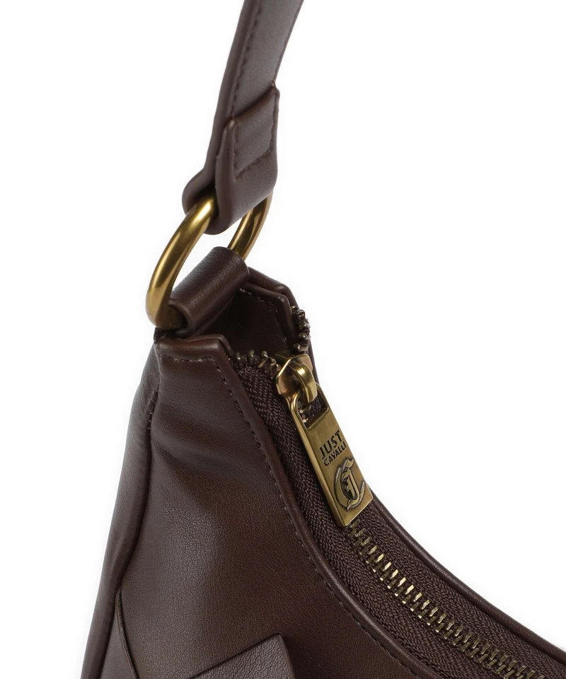 Just Cavalli Iconic Snakes Braided Schultertasche black coffee