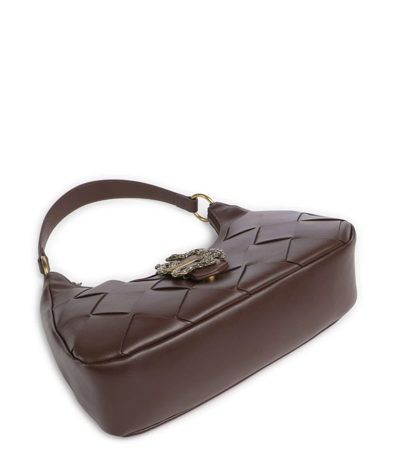 Just Cavalli Iconic Snakes Braided Schultertasche black coffee