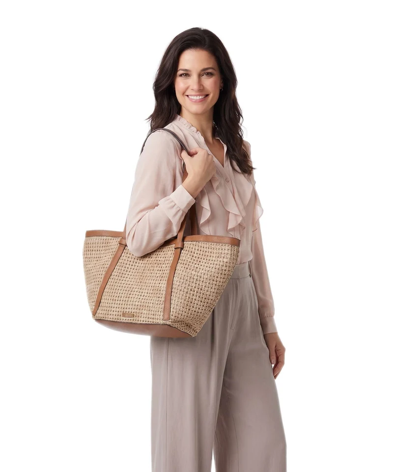 Abro Raffia Cordino Cosmo Large Shopper caramel/cognac