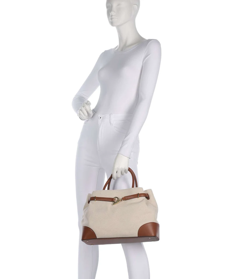Lauren Ralph Lauren Blaike Large Handtasche natural/buff canvas/lauren tan