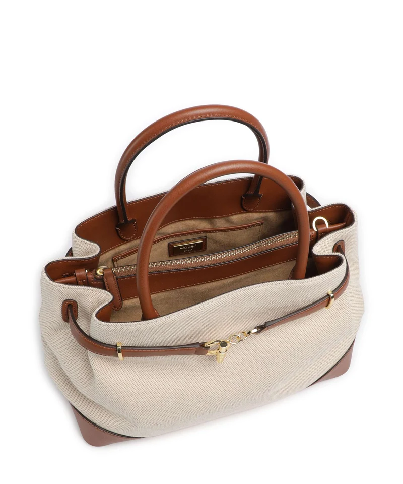 Lauren Ralph Lauren Blaike Large Handtasche natural/buff canvas/lauren tan