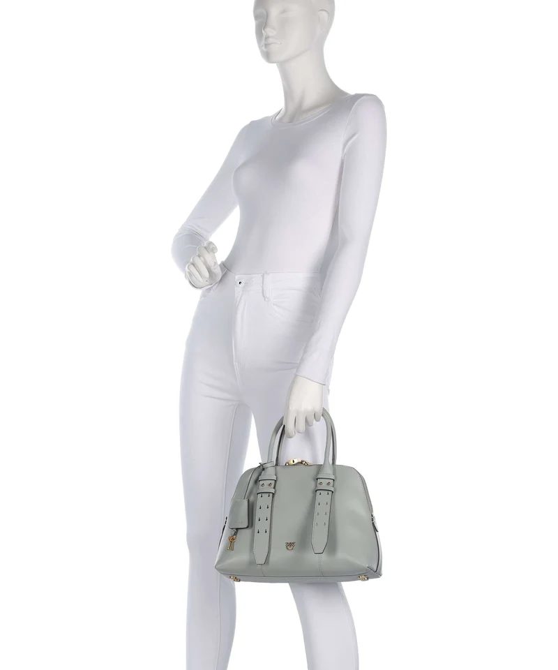 Pinko Bowling Medium Handtasche grigio perla/antique gold