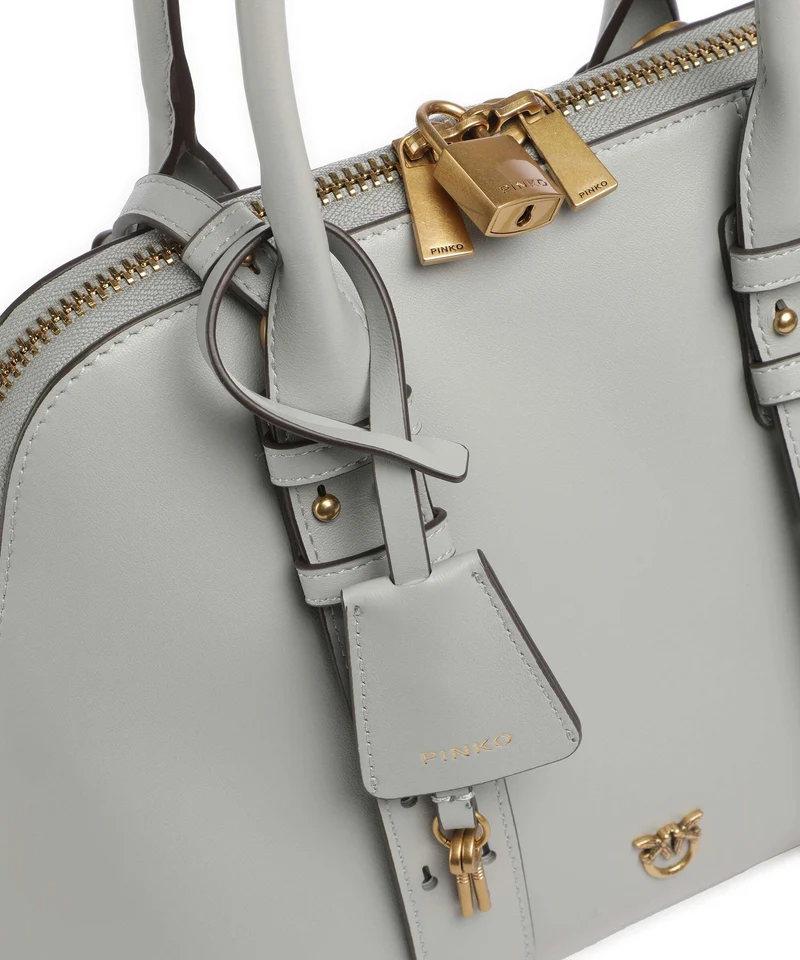 Pinko Bowling Medium Handtasche grigio perla/antique gold