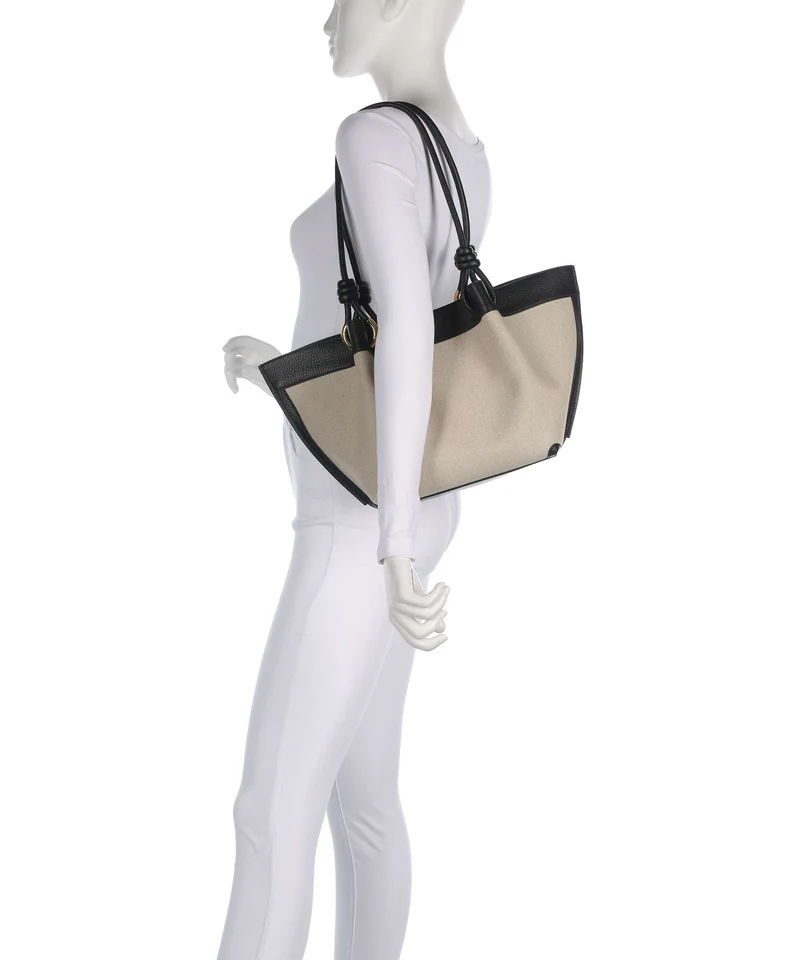 Coccinelle Finn Canvas Beuteltasche natural/noir