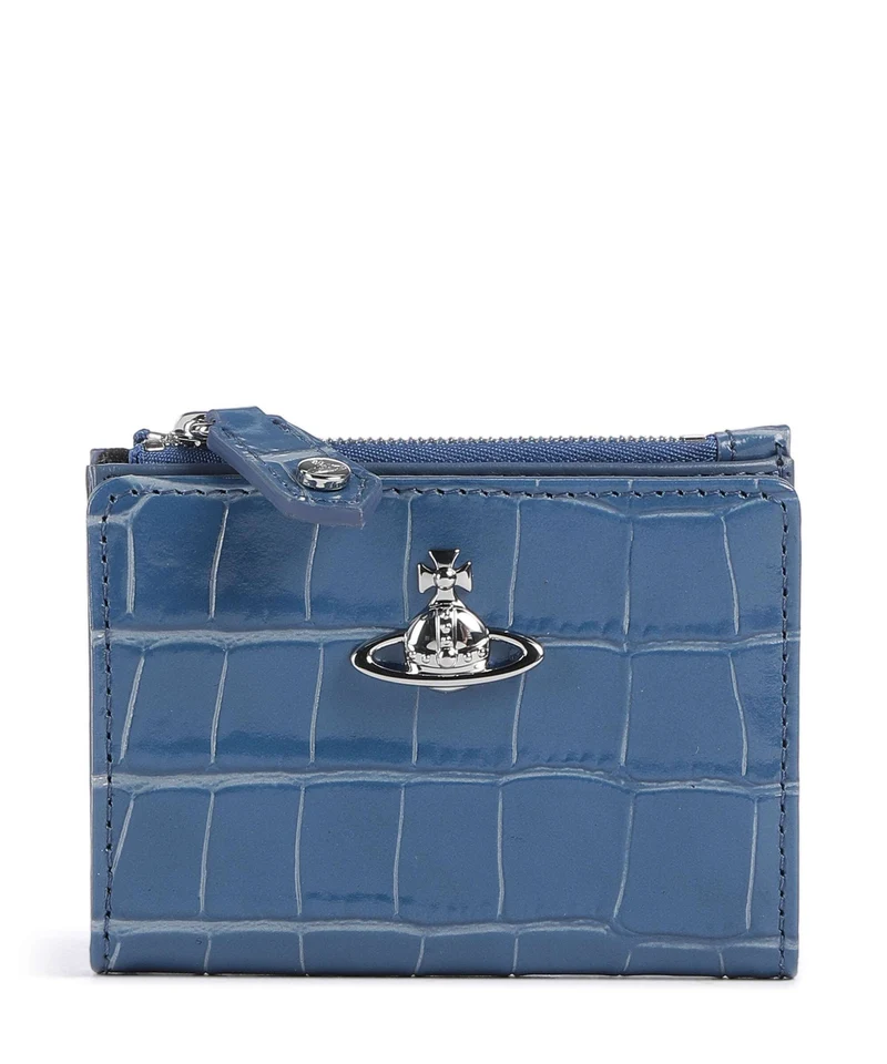 Vivienne Westwood Embossed Croc Slim Geldbörse blue