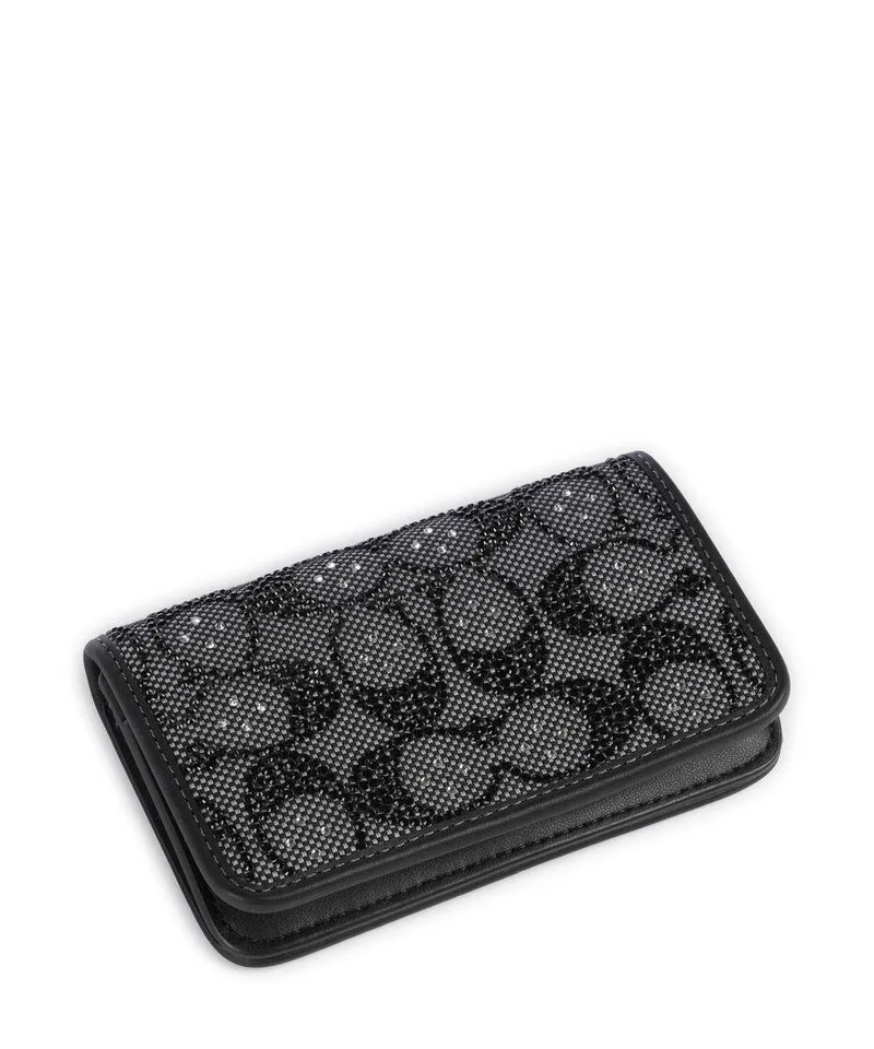 Coach Essential Crystal Signature Jacquard Geldbörse black