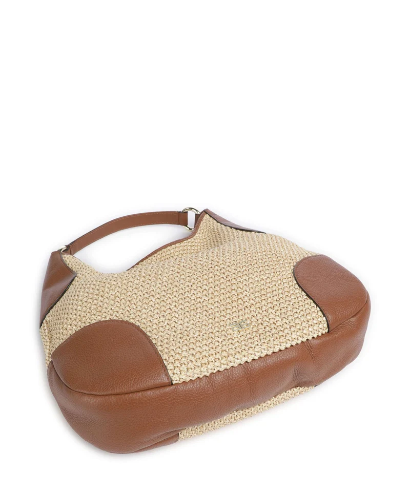 Abro Maglia Raffia Open Air Beuteltasche natural/nut