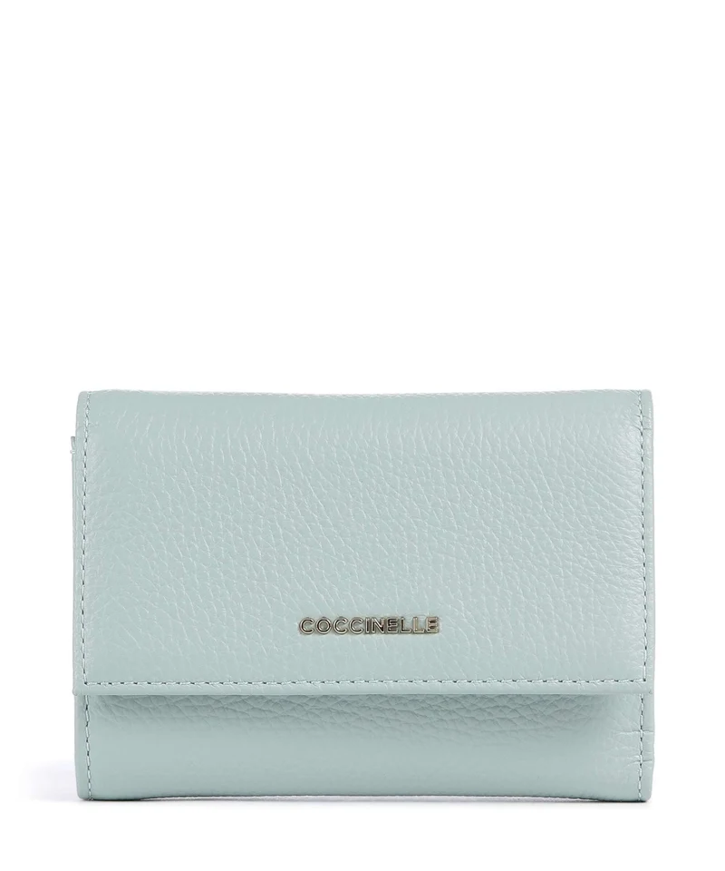 Coccinelle Metallic Soft Geldbörse aquamarine