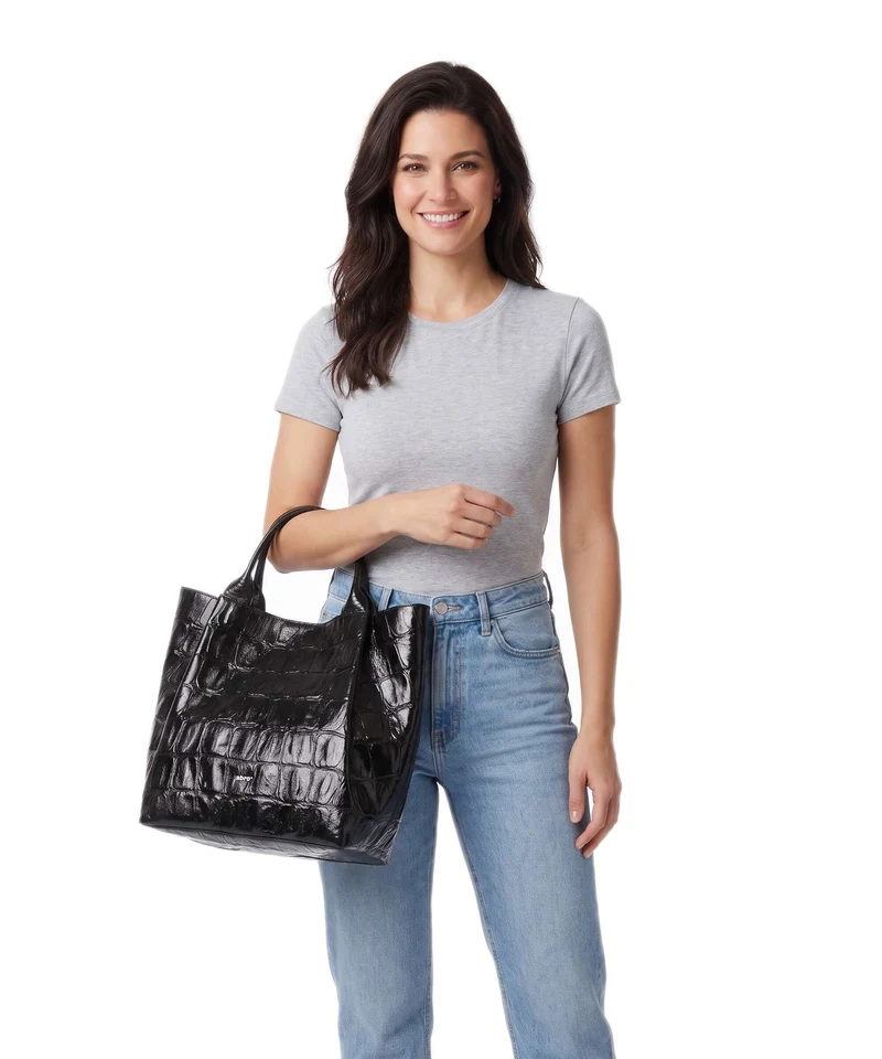 Abro Maxi Cocco Essential Medium Handtasche black/nickel