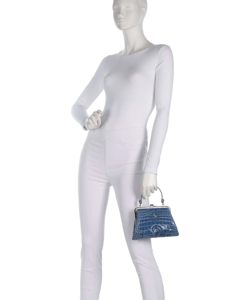 Vivienne Westwood Granny Frame Embossed Croc Handtasche blue