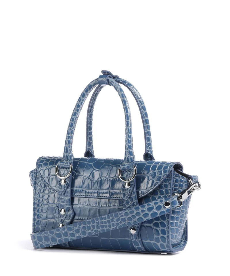 Vivienne Westwood Bettina Embossed Croc Mini Handtasche blue