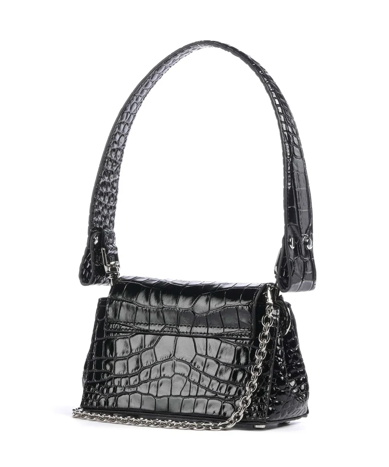 Vivienne Westwood Hazel Embossed Croc Small Schultertasche black