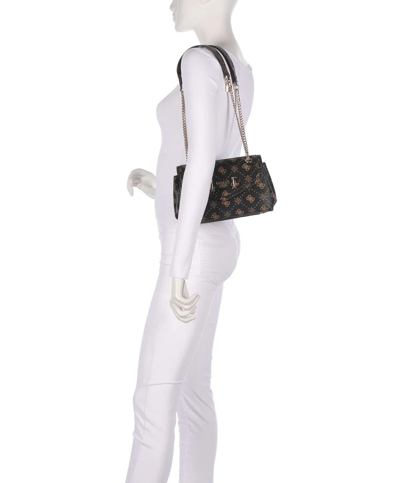 Guess Silia Schultertasche espresso logo