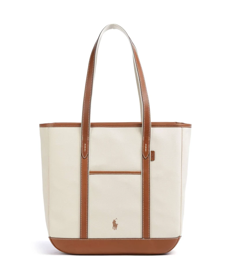 Polo Ralph Lauren Canvas Medium Shopper ecru/cuoio