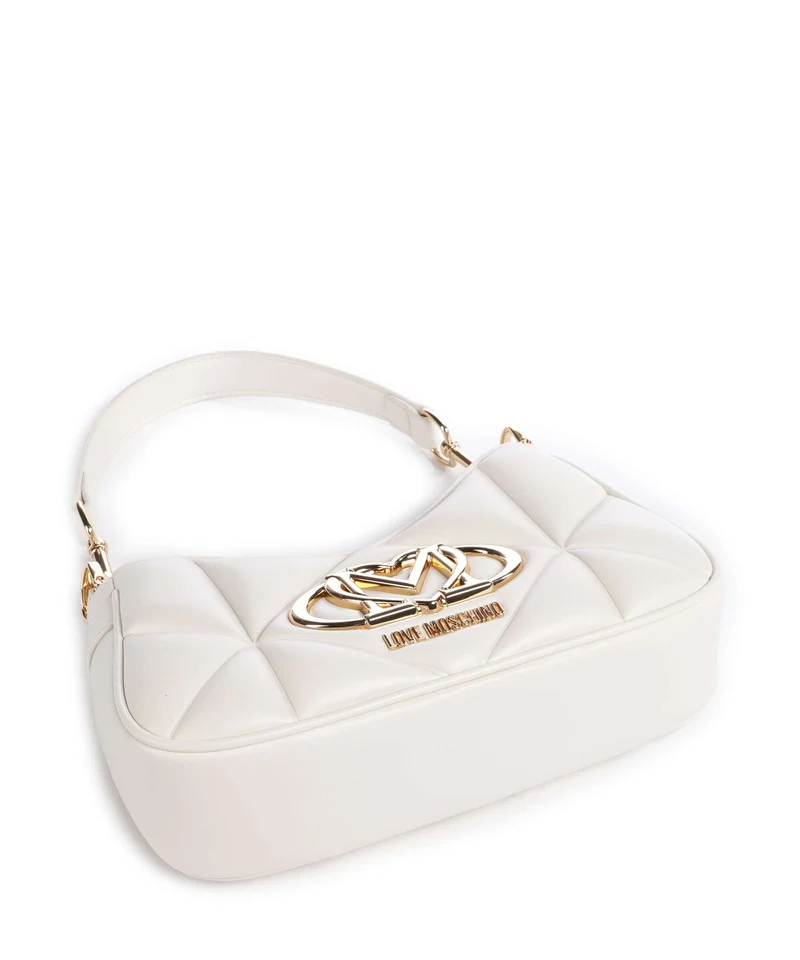 Love Moschino Embossed Q Schultertasche ivory