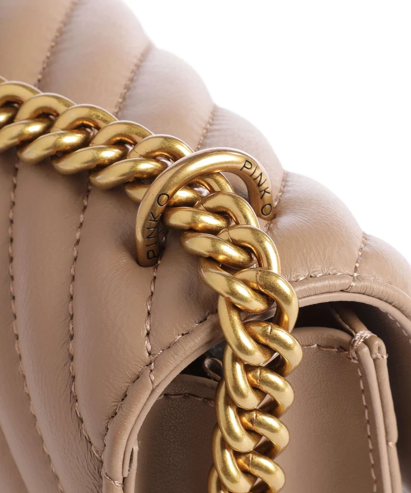 Pinko Love One Mini Schultertasche biscotto zenzero/antique gold