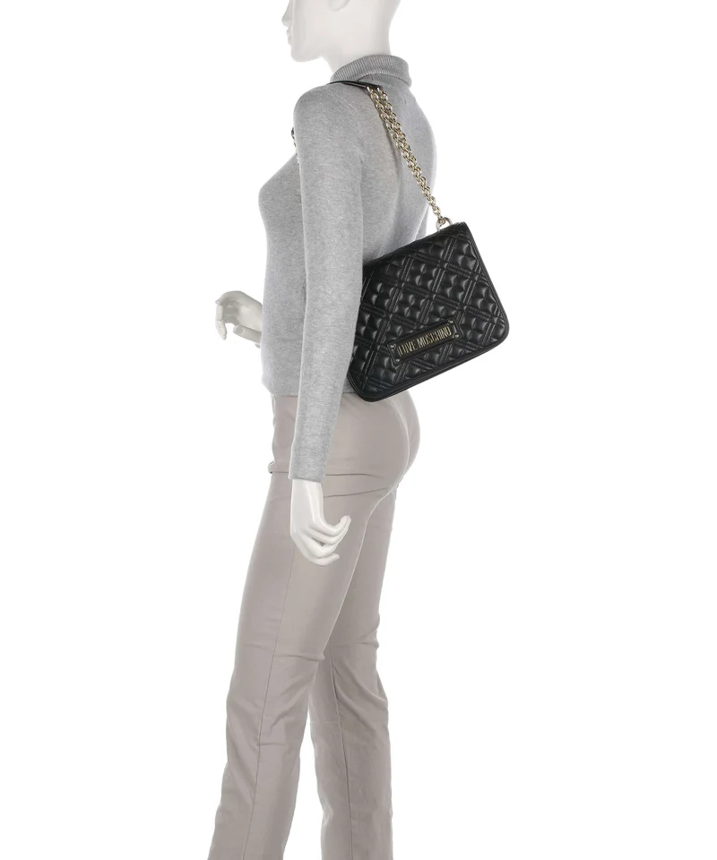Love Moschino Quilted Schultertasche nero