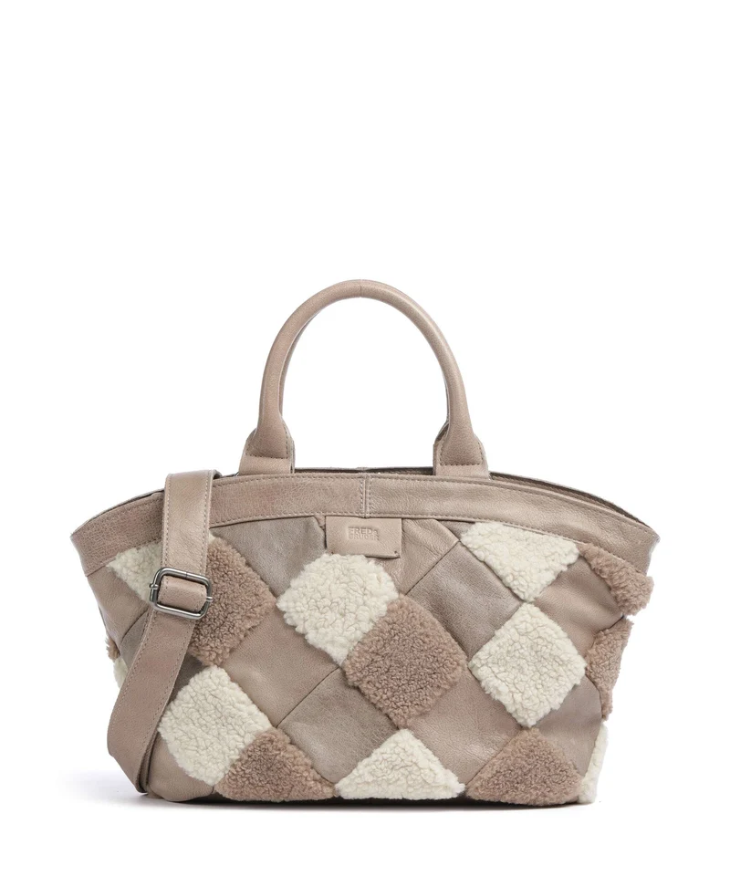 FredsBruder Check My Bag Handtasche taupe teddy mix