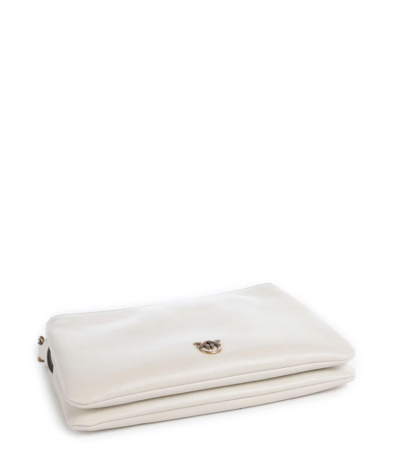 Pinko Double Mini Schultertasche bianco seta/antique gold