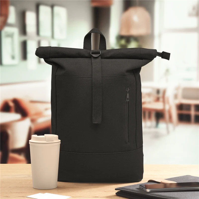 Rolltop Laptop Backpack in Recycled Cotton