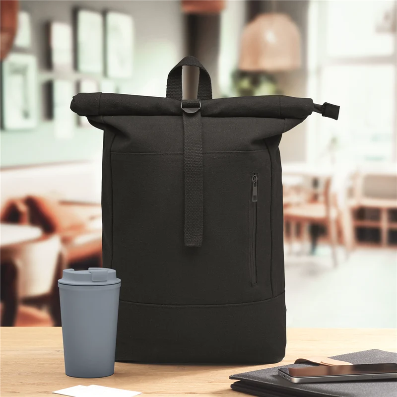 Rolltop Laptop Backpack in Recycled Cotton
