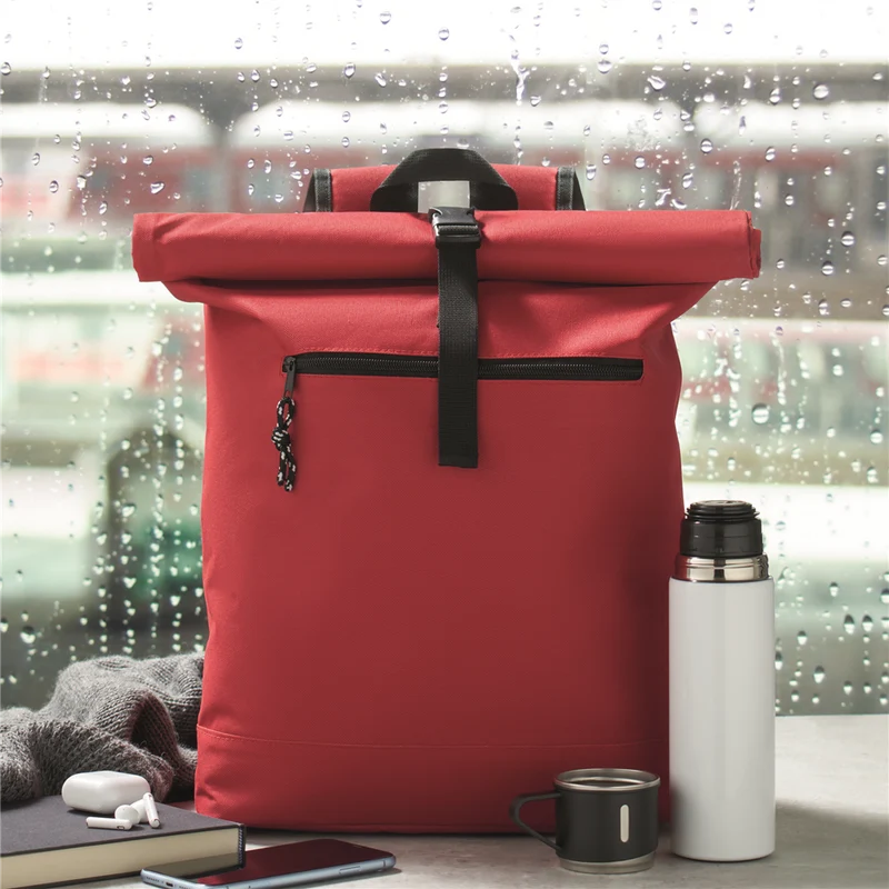 Rolltop Laptop Backpack with Padded Back