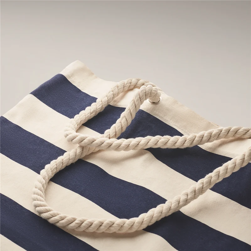 Striped Cotton Beach Bag