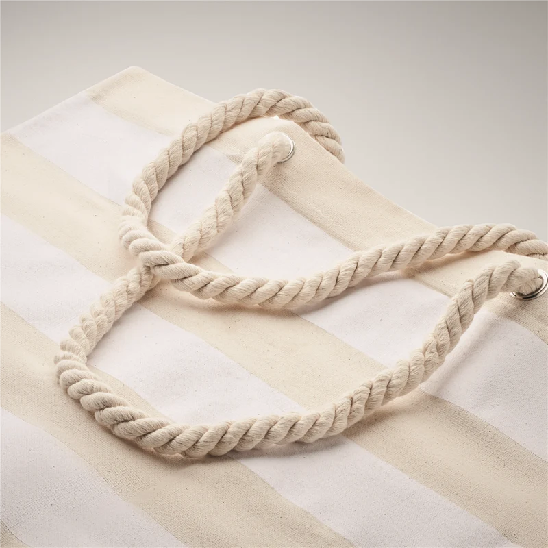 Striped Cotton Beach Bag