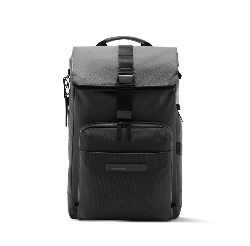 Midtown Flaptop Backpack / All Black / Recycled Nylon