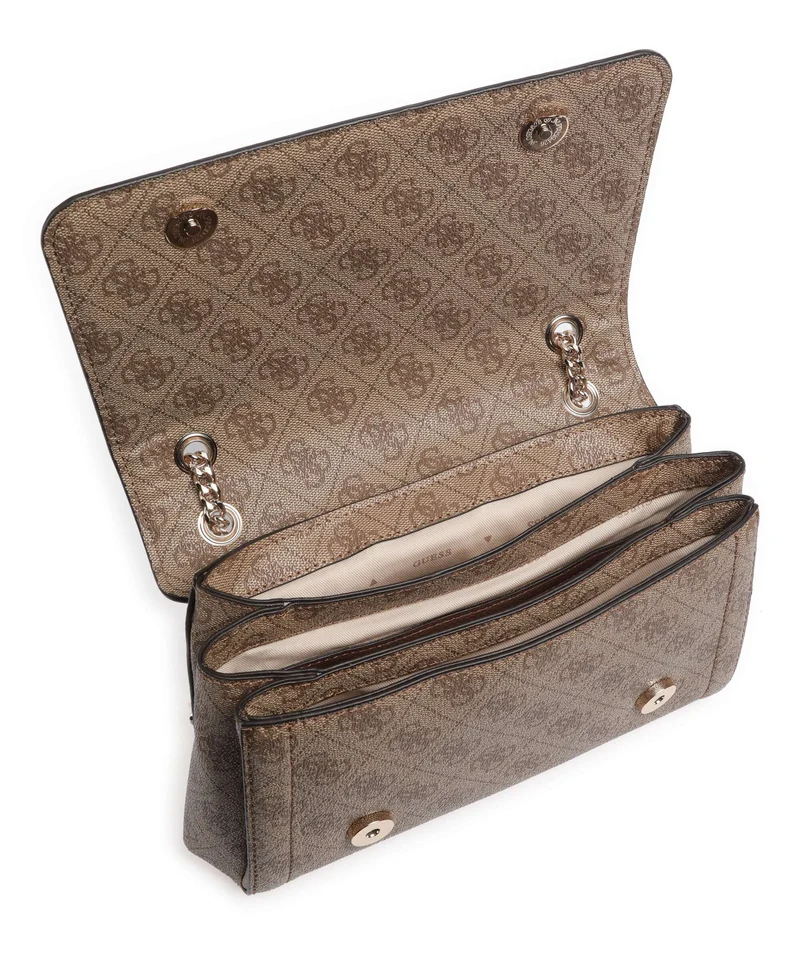 Guess Noelle Schultertasche latte logo/brown