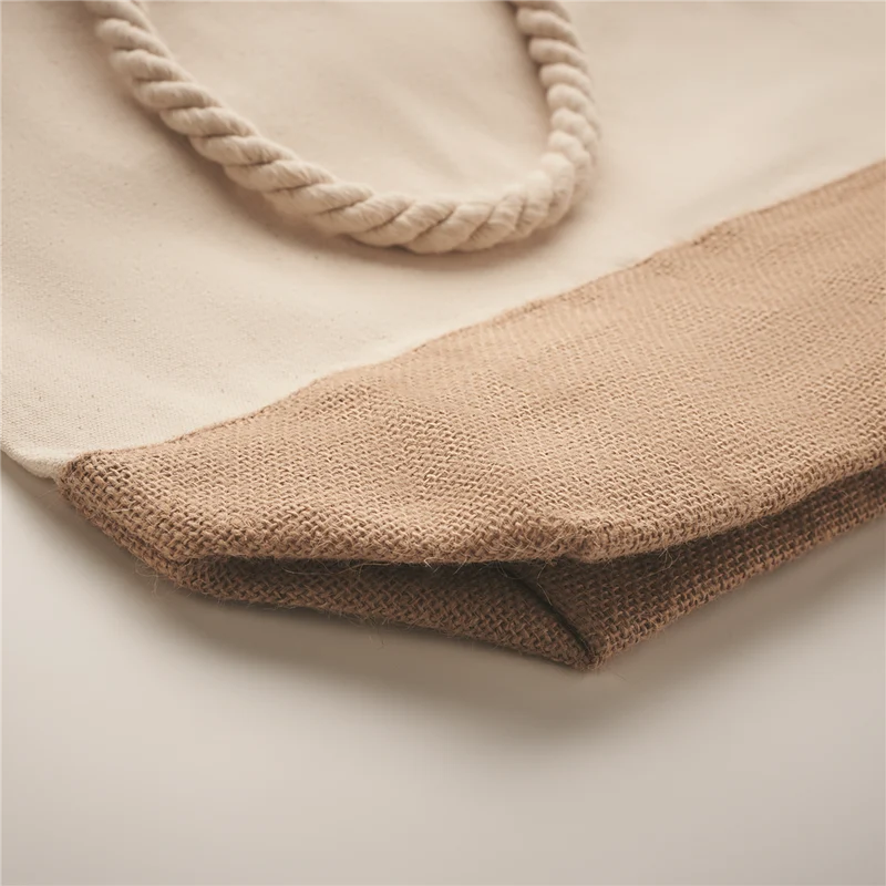 Canvas Beach Bag with Jute Detail