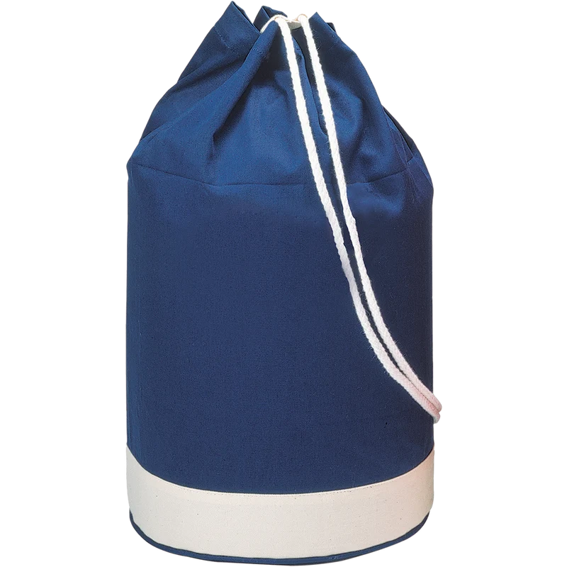 White Stripe Cotton Duffle Bag