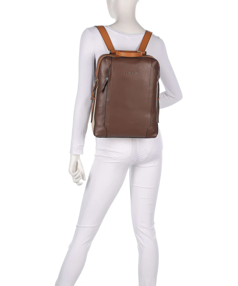 Piquadro Circle Laptop-Rucksack marrone/beige
