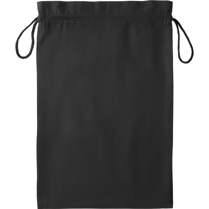 Large Cotton Draw Cord Bag (Black)