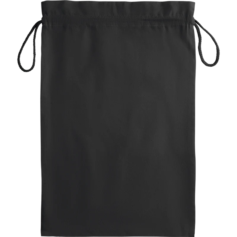 Large Cotton Draw Cord Bag (Black)